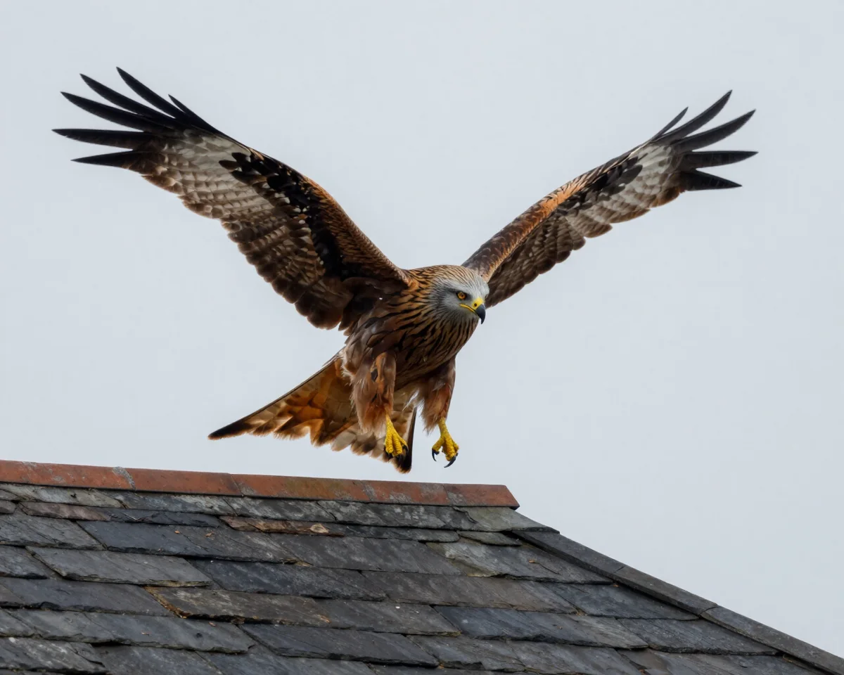 A red kite flying against a clear blue sky